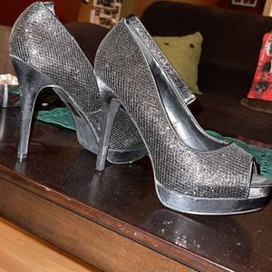 Black Stilettos with Ankle Strap